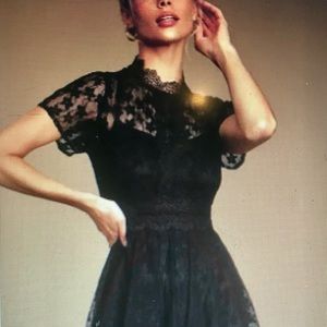 Clique Black Short Sleeve Mock Skater Dress
